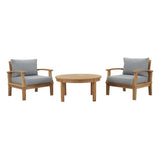 Cove 3 Piece Outdoor Patio Teak Set in Natural Gray