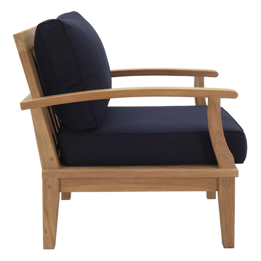 Cove 3 Piece Outdoor Patio Teak Set in Natural Navy