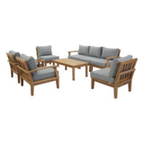 Cove 8 Piece Outdoor Patio Teak Set in Natural Gray