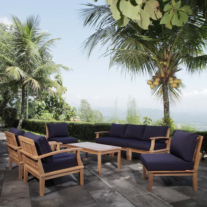 Marina 8 Piece Outdoor Patio Teak Set by Furniture For America