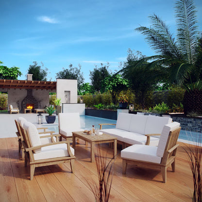 Marina 8 Piece Outdoor Patio Teak Set by Furniture For America