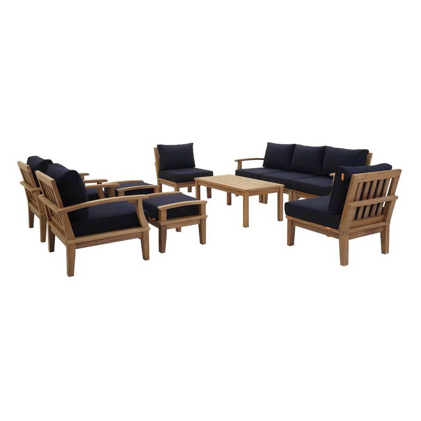 Marina 10 Piece Outdoor Patio Teak Set by Furniture For America