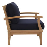Cove 10 Piece Outdoor Patio Teak Set in Natural Navy