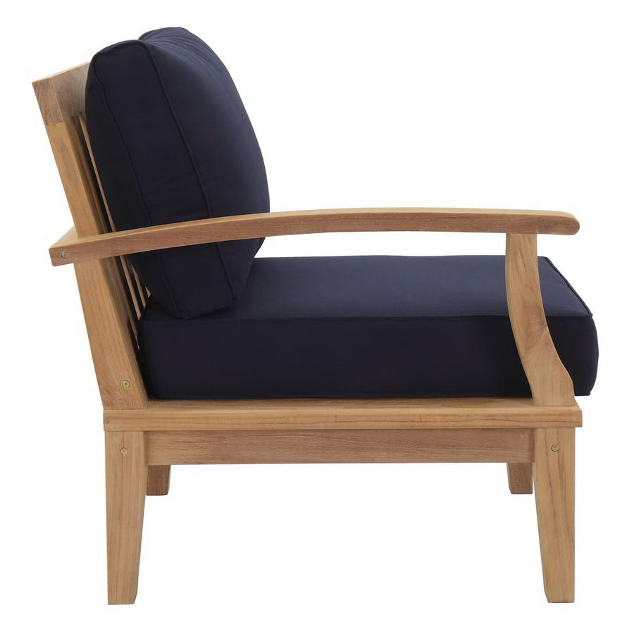 Cove 10 Piece Outdoor Patio Teak Set in Natural Navy
