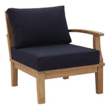 Cove 10 Piece Outdoor Patio Teak Set in Natural Navy