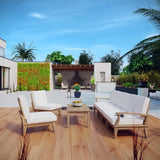 Cove 7 Piece Outdoor Patio Teak Set in Natural White