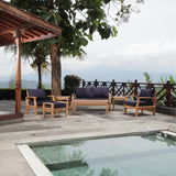 Cove 7 Piece Outdoor Patio Teak Set in Natural Navy