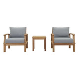 Cove 3 Piece Outdoor Patio Teak Set in Natural Gray