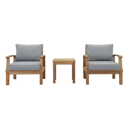 Marina 3 Piece Outdoor Patio Teak Set by Furniture For America