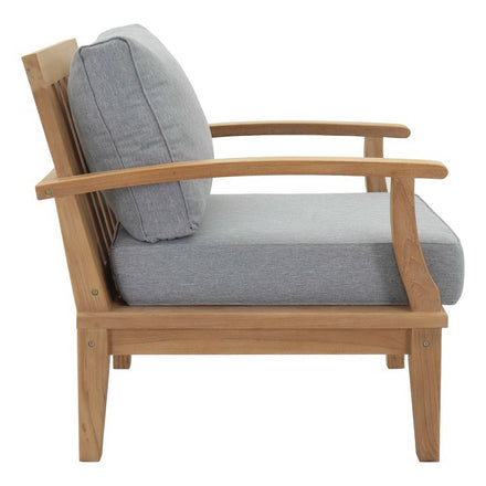 Marina 3 Piece Outdoor Patio Teak Set in Natural Gray
