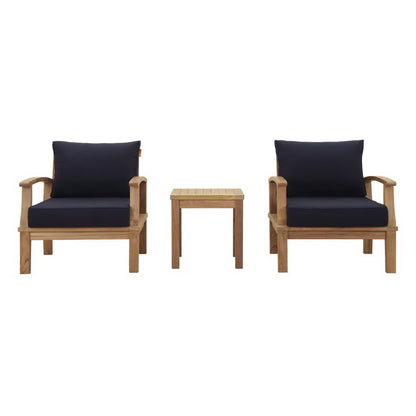 Marina 3 Piece Outdoor Patio Teak Set by Furniture For America