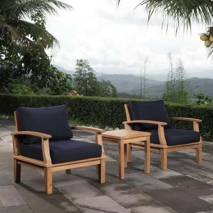 Marina 3 Piece Outdoor Patio Teak Set by Furniture For America