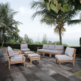 Cove 9 Piece Outdoor Patio Teak Set in Natural Gray
