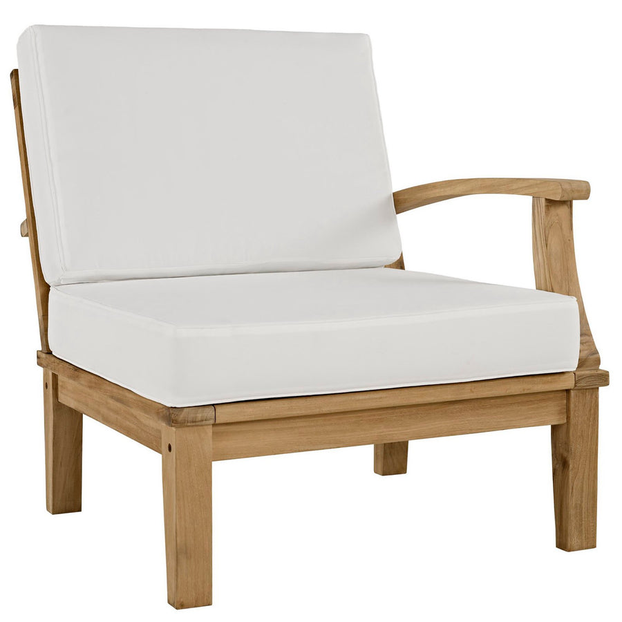 Cove 9 Piece Outdoor Patio Teak Set in Natural White