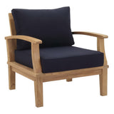 Cove 10 Piece Outdoor Patio Teak Set in Natural Navy