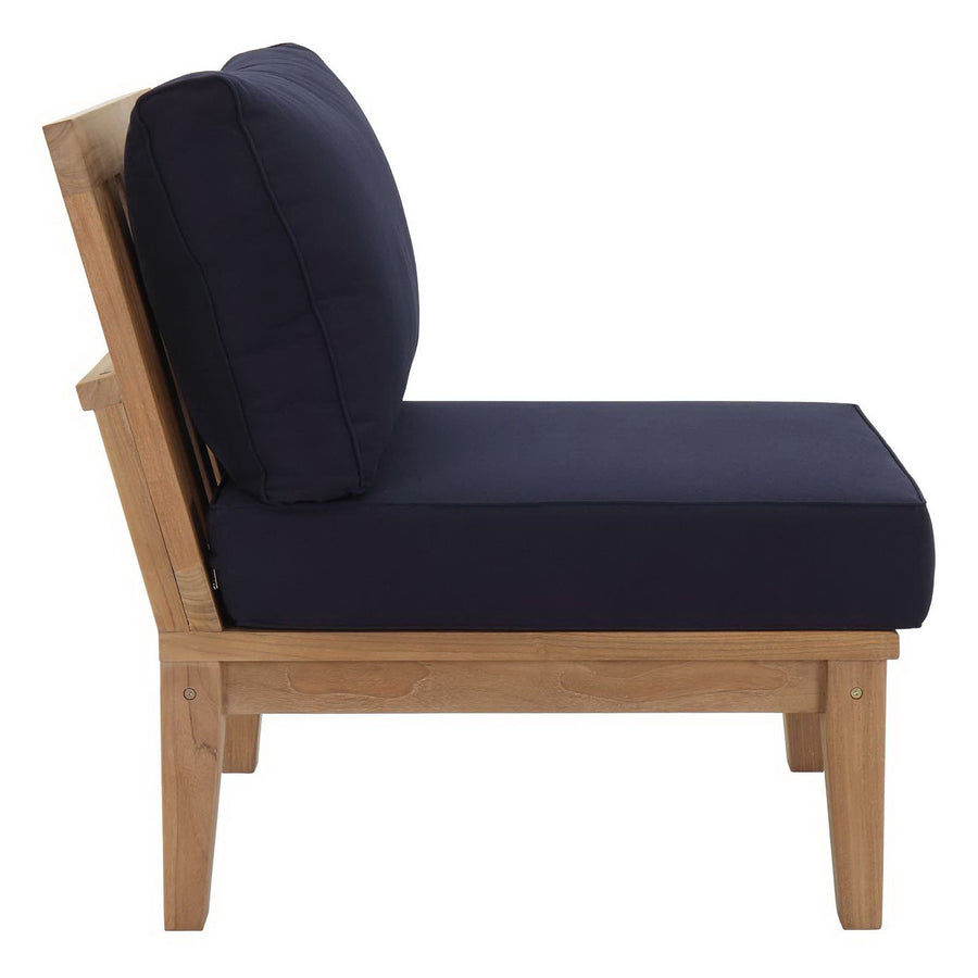 Cove 10 Piece Outdoor Patio Teak Set in Natural Navy