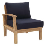 Cove 10 Piece Outdoor Patio Teak Set in Natural Navy