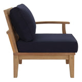Cove 10 Piece Outdoor Patio Teak Set in Natural Navy