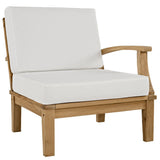 Cove 10 Piece Outdoor Patio Teak Set in Natural White