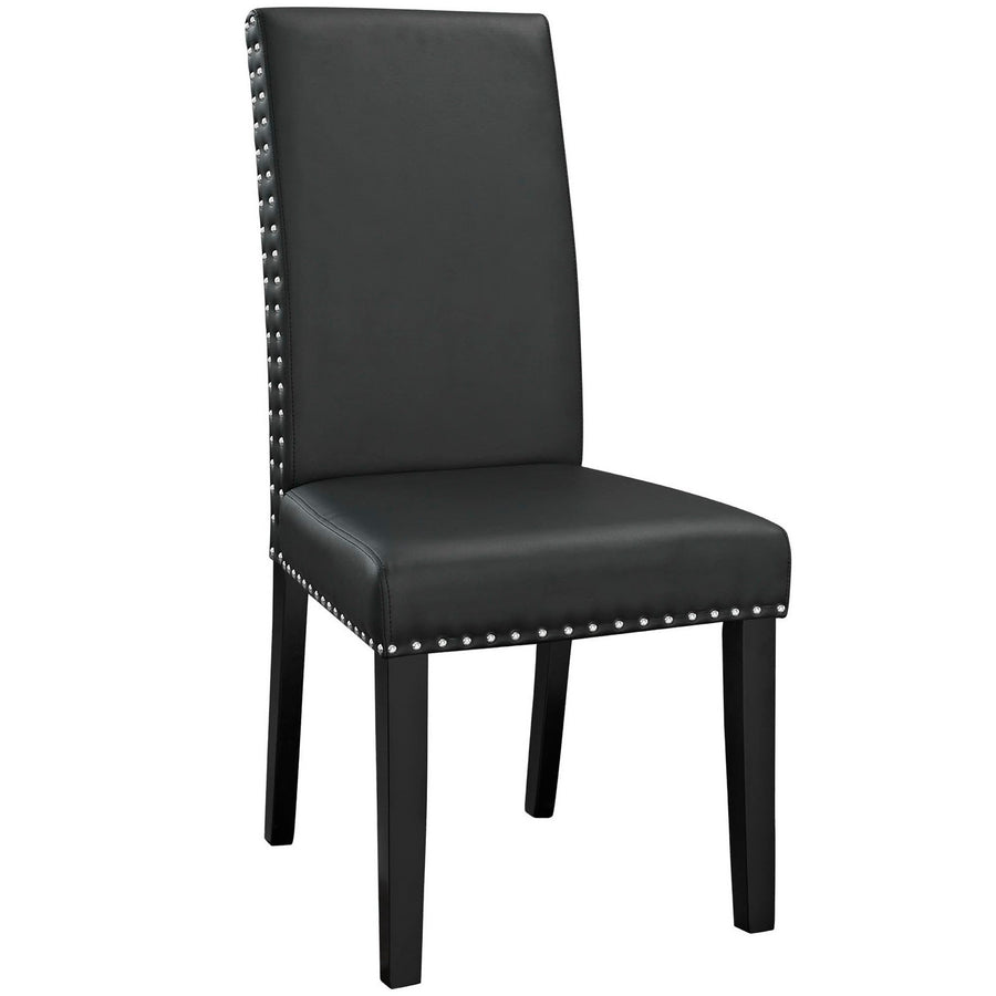 Maison Dining Faux Leather Side Chair in Black