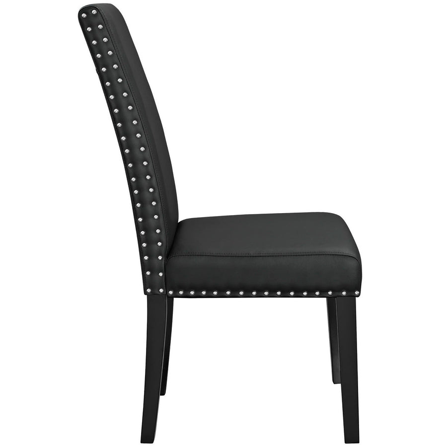 Maison Dining Faux Leather Side Chair in Black