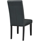 Maison Dining Faux Leather Side Chair in Black