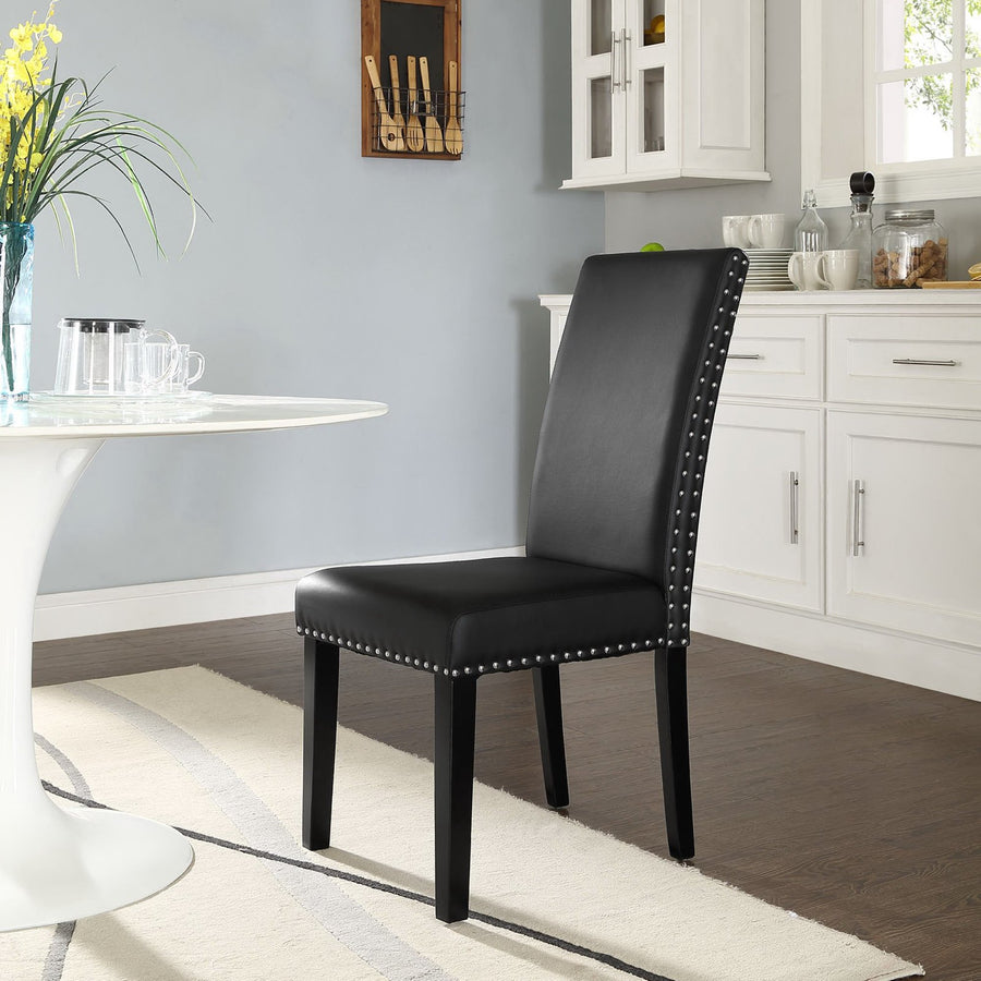 Maison Dining Faux Leather Side Chair in Black