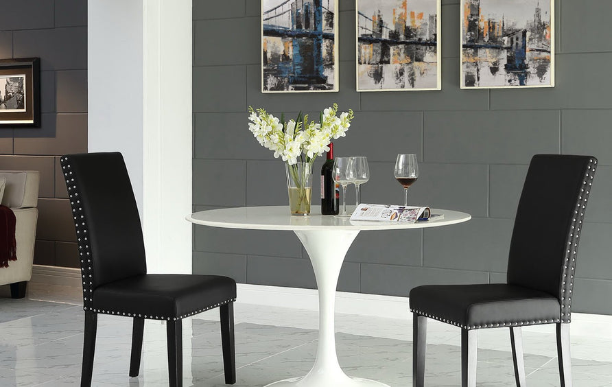 Maison Dining Faux Leather Side Chair in Black