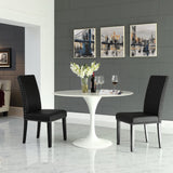 Maison Dining Faux Leather Side Chair in Black