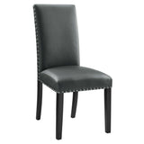 Maison Dining Faux Leather Side Chair in Gray