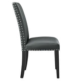 Maison Dining Faux Leather Side Chair in Gray