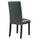 Maison Dining Faux Leather Side Chair in Gray