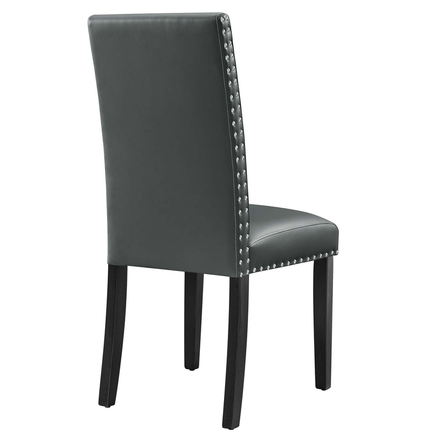 Maison Dining Faux Leather Side Chair in Gray