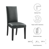 Maison Dining Faux Leather Side Chair in Gray