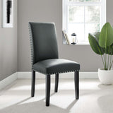 Maison Dining Faux Leather Side Chair in Gray