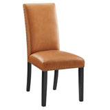 Maison Dining Faux Leather Side Chair in Tan