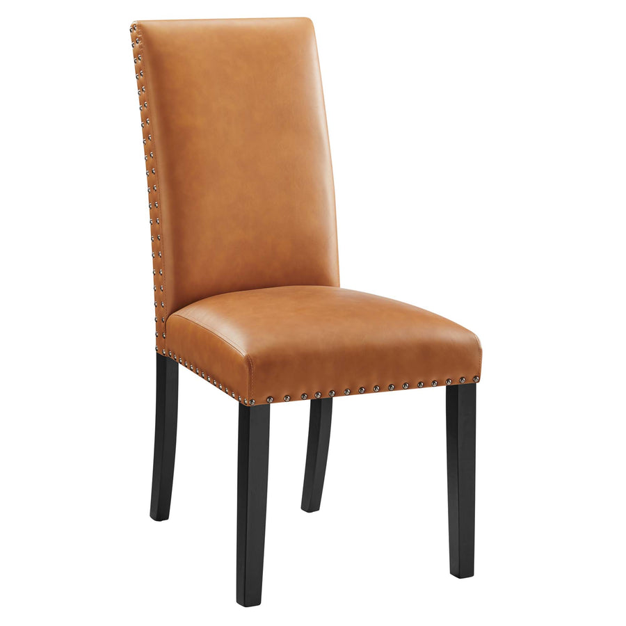 Maison Dining Faux Leather Side Chair in Tan