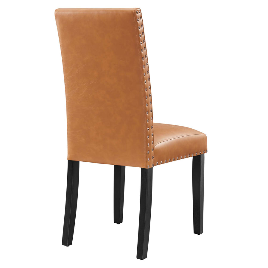 Maison Dining Faux Leather Side Chair in Tan