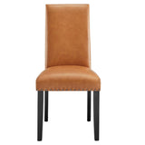 Maison Dining Faux Leather Side Chair in Tan