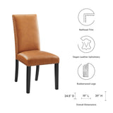 Maison Dining Faux Leather Side Chair in Tan