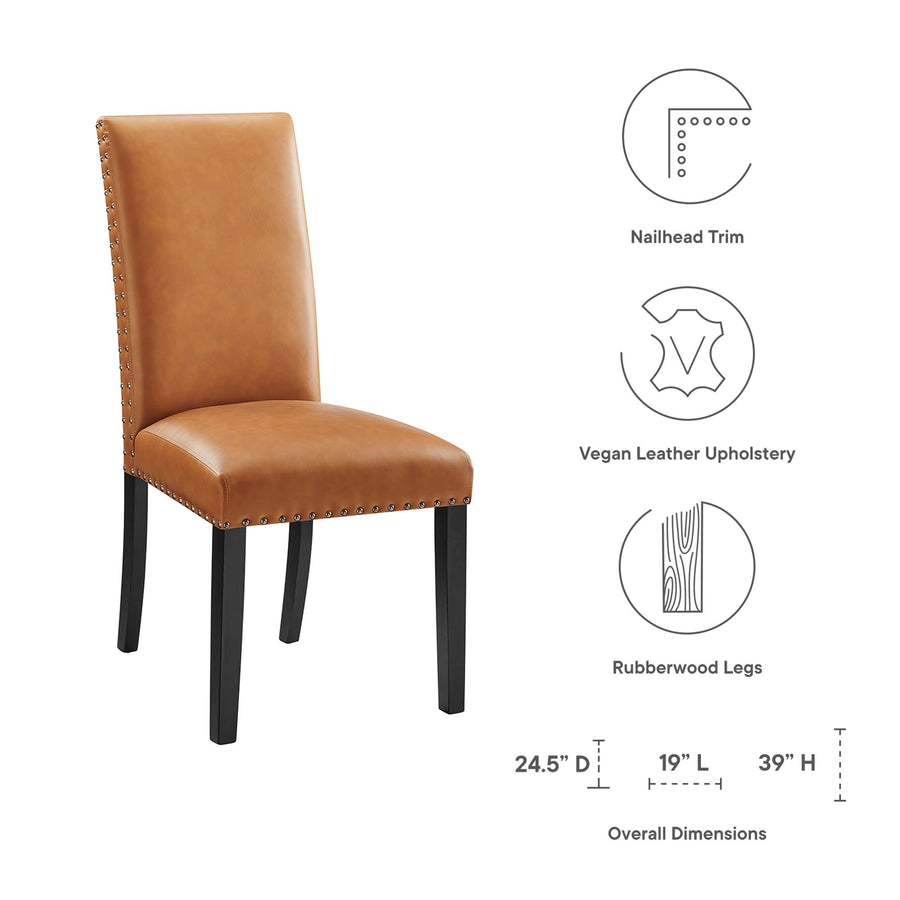 Maison Dining Faux Leather Side Chair in Tan