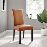 Maison Dining Faux Leather Side Chair in Tan