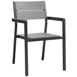Marin Dining Outdoor Patio Armchair in Brown Gray