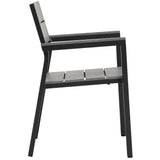 Marin Dining Outdoor Patio Armchair in Brown Gray
