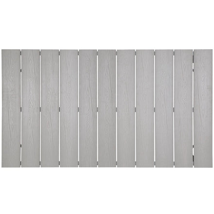 Maine 63" Outdoor Patio Dining Table in White Light Gray