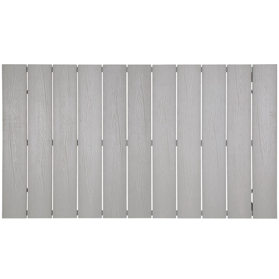 Marin 63" Outdoor Patio Dining Table in White Light Gray