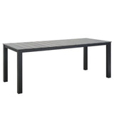 Marin 80" Outdoor Patio Dining Table in Brown Gray