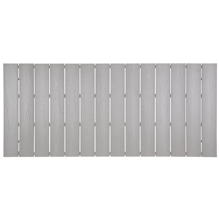Maine 80" Outdoor Patio Dining Table in White Light Gray