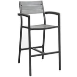 Marin Outdoor Patio Bar Stool in Brown Gray