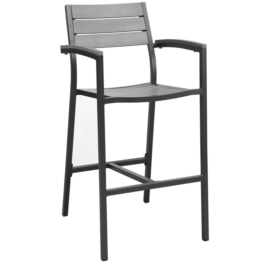 Marin Outdoor Patio Bar Stool in Brown Gray